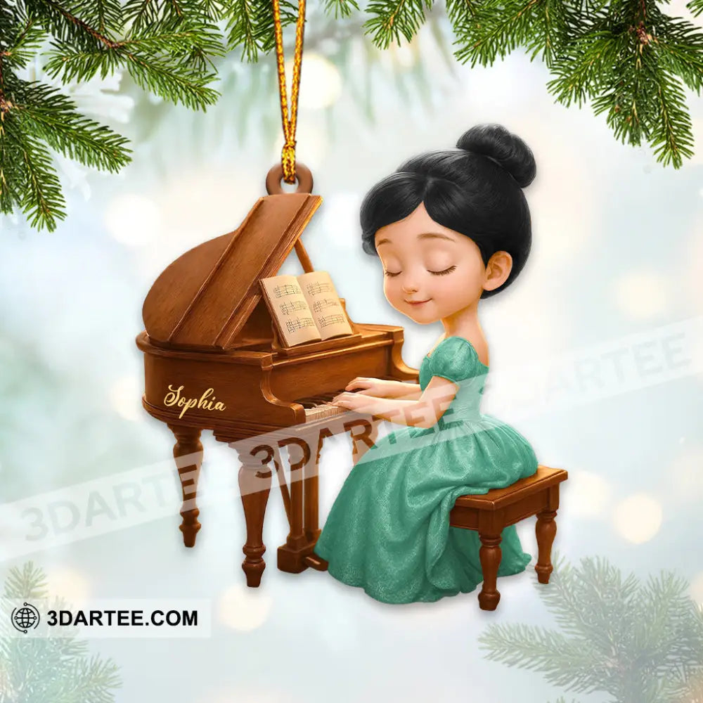 Piano Girl Home Decor Christmas Ornament Personalized Ornament Ornament