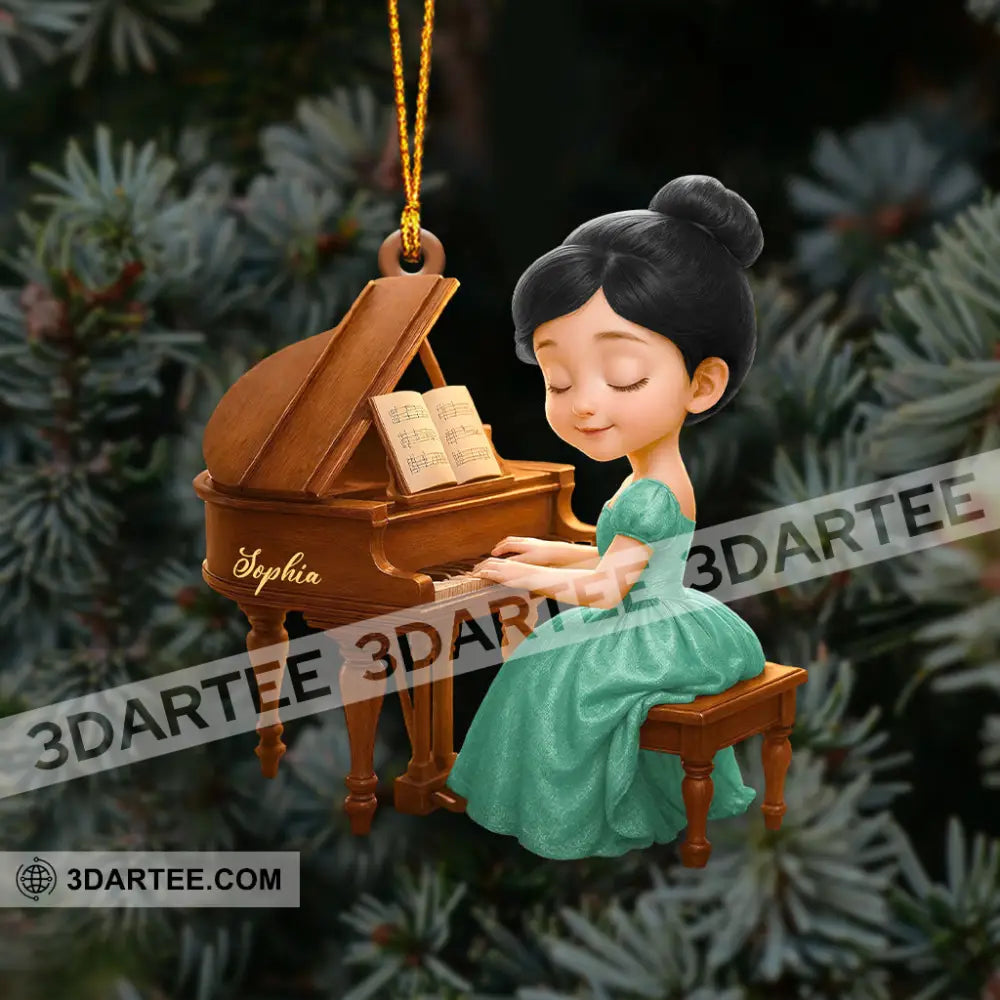 Piano Girl Home Decor Christmas Ornament Personalized Ornament Ornament