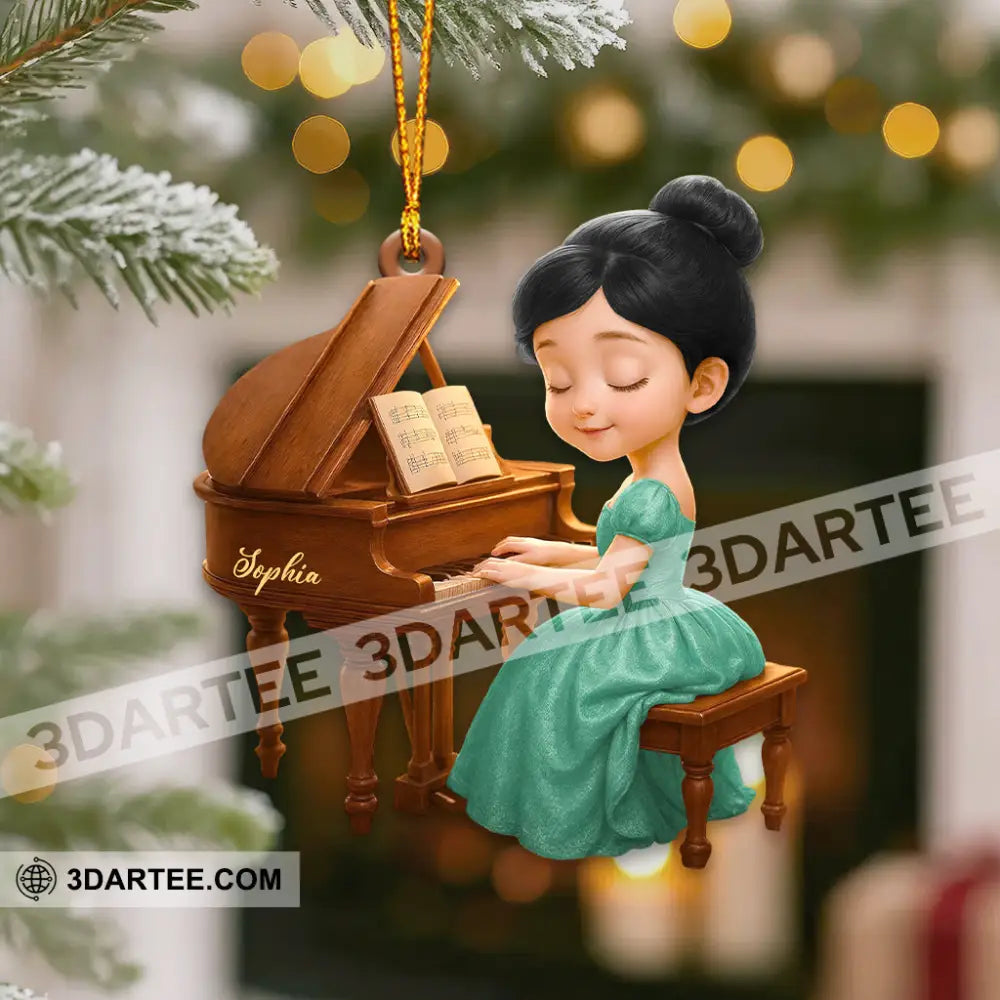 Piano Girl Home Decor Christmas Ornament Personalized Ornament Ornament