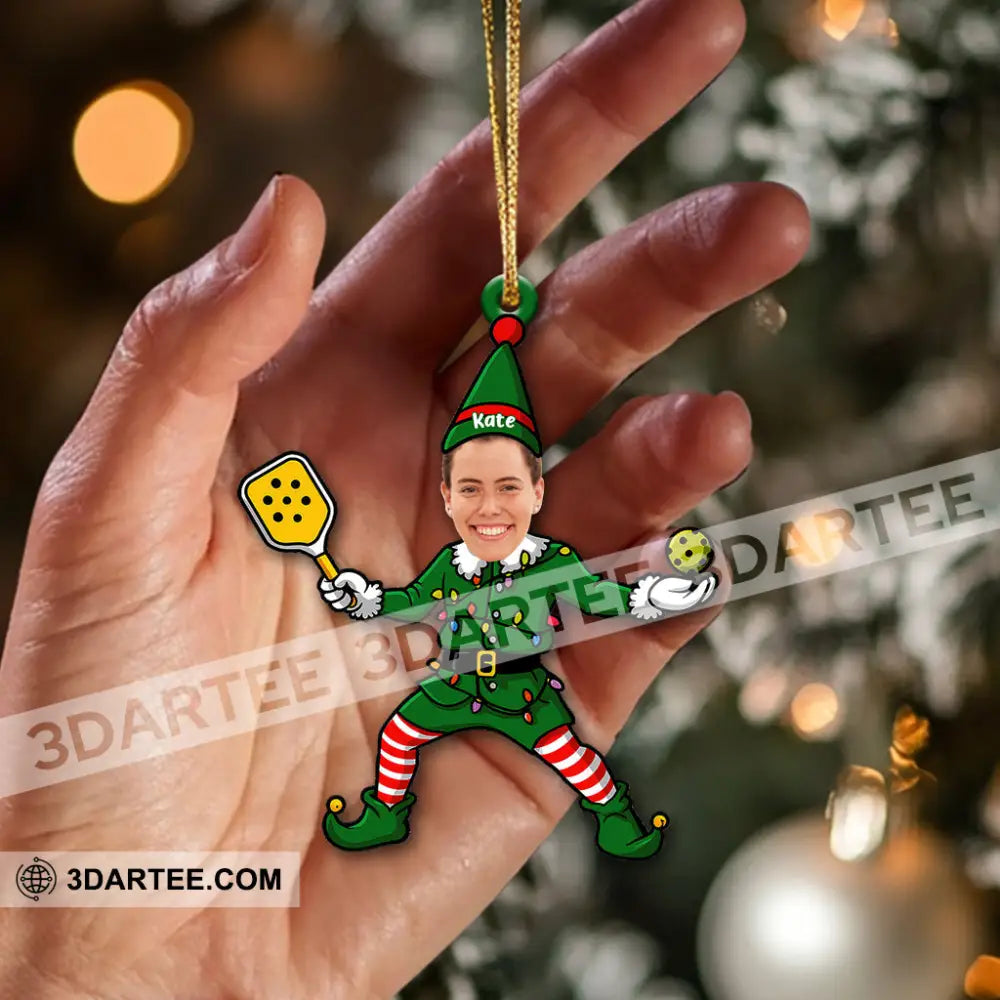 Pickleball ELF Christmas Home Decor Christmas Ornament Personalized Ornament Ornament