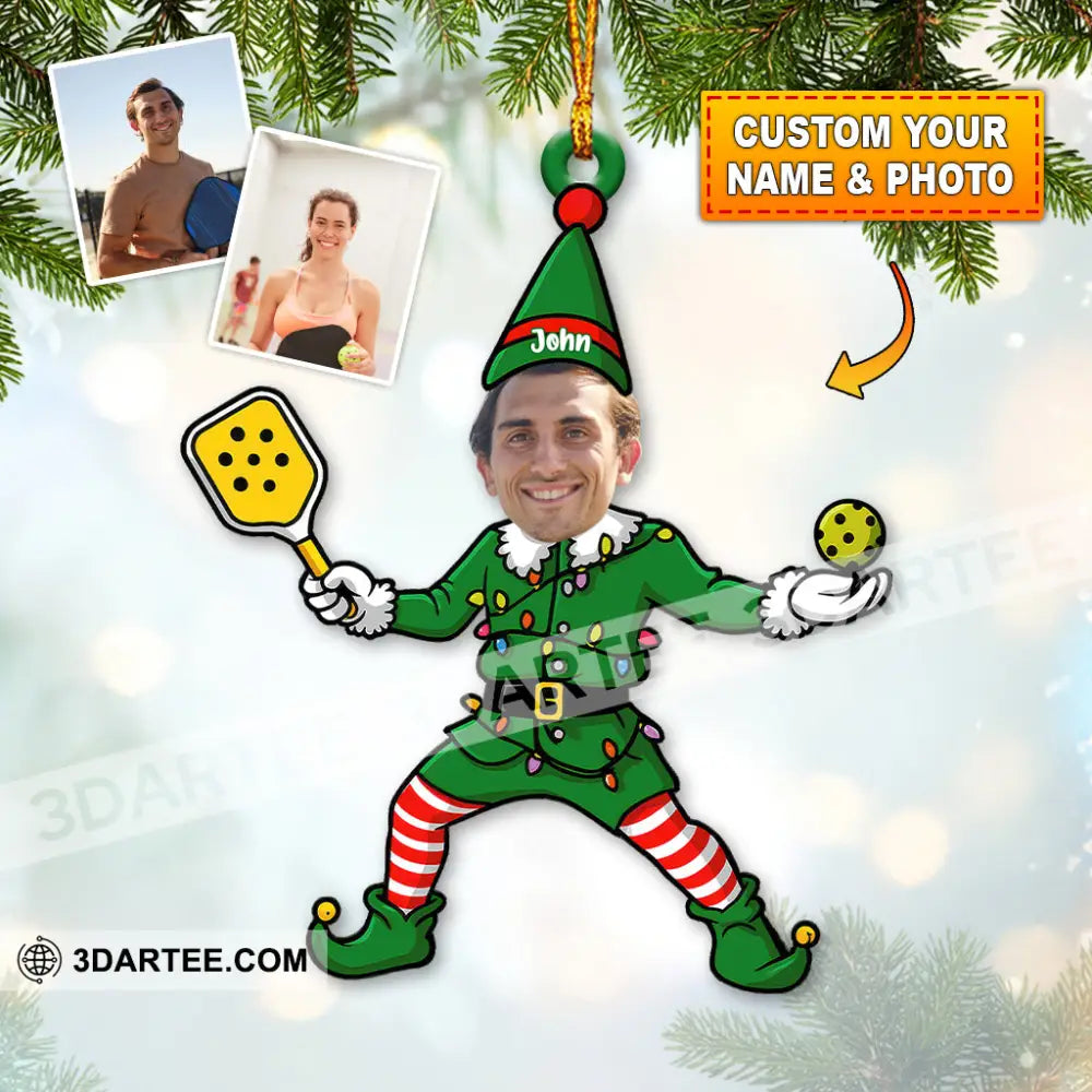 Pickleball ELF Christmas Home Decor Christmas Ornament Personalized Ornament Ornament