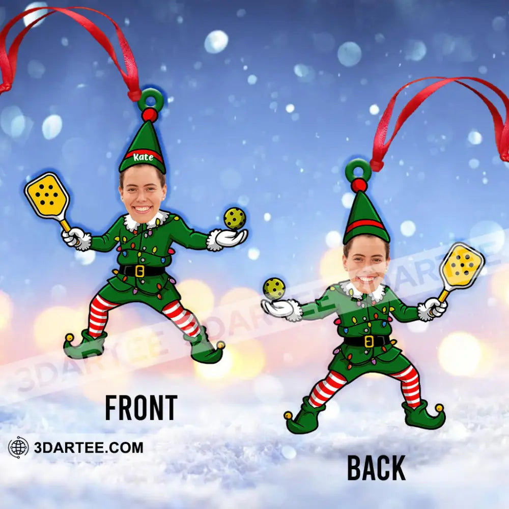 Pickleball ELF Christmas Home Decor Christmas Ornament Personalized Ornament Ornament