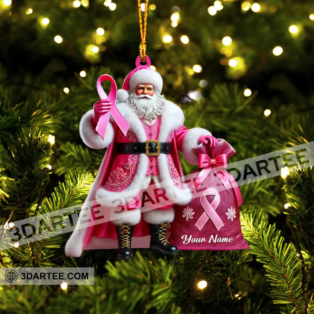 Pink Santa Home Decor Christmas Ornament Personalized Ornament Ornament