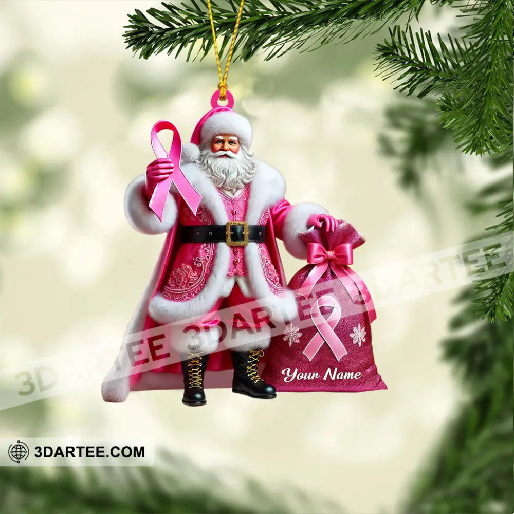 Pink Santa Home Decor Christmas Ornament Personalized Ornament Ornament