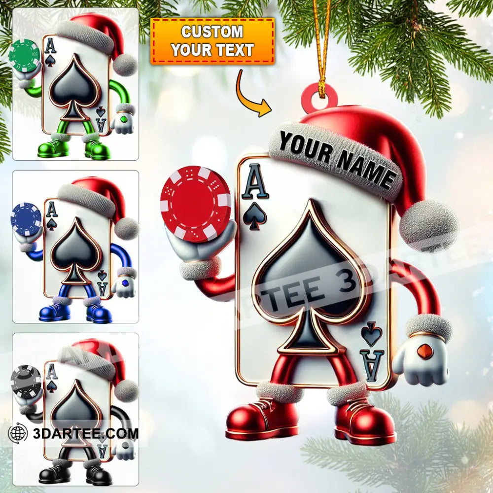Poker Home Decor Christmas Ornament Personalized Ornament 3.54’’ / 1 Ornament Ornament