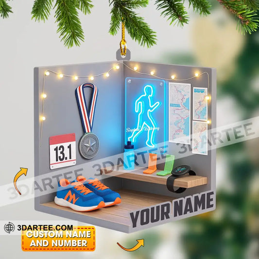 Running Home Decor Christmas Ornament Personalized Ornament 3.54’’ / 1 Ornament Ornament