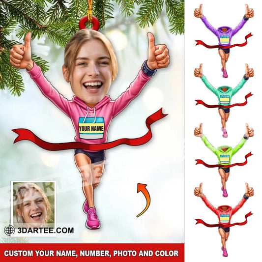 Running Lover Home Decor Christmas Ornament Personalized Ornament 3.54’’ / 1 Ornament Ornament