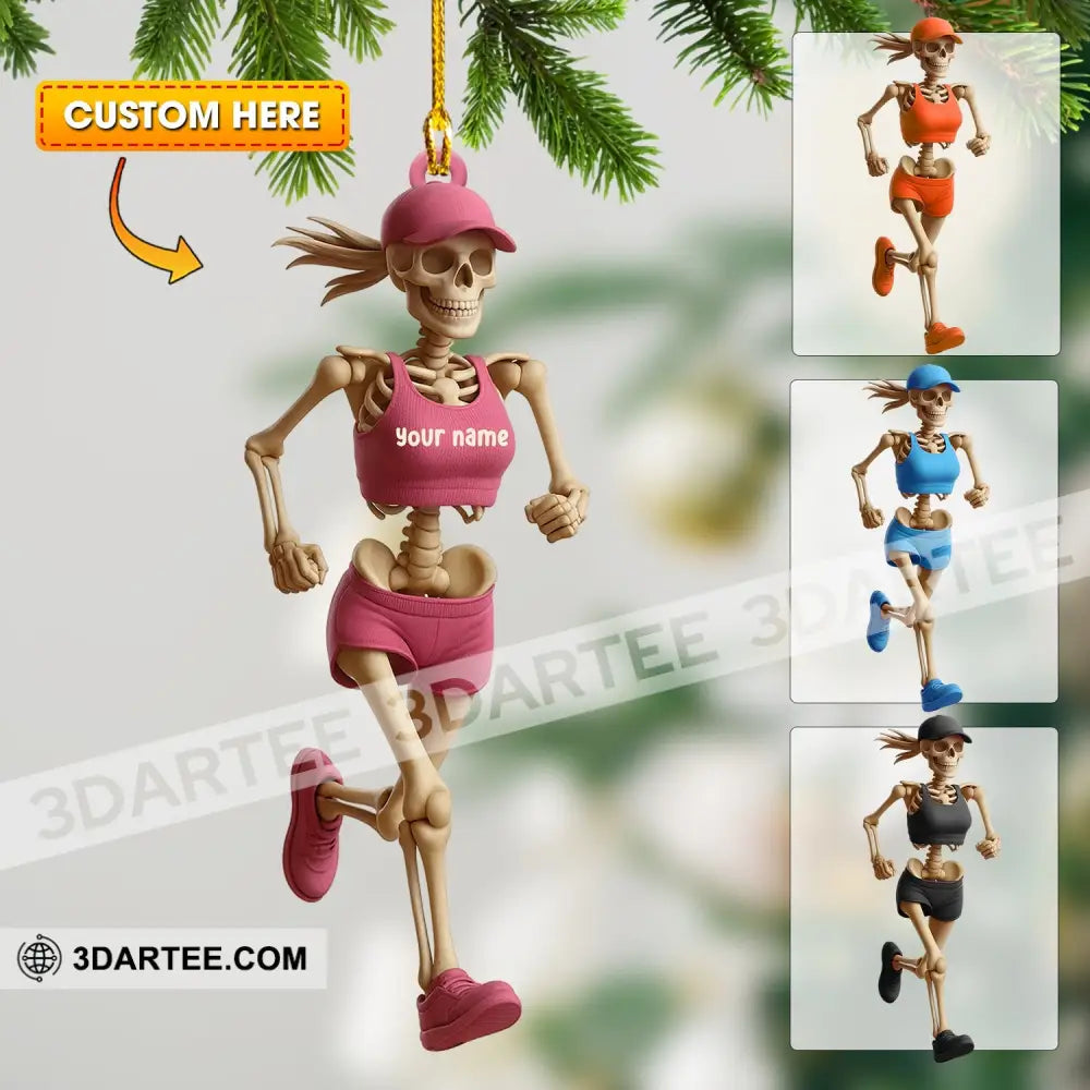 Running Women Home Decor Christmas Ornament Personalized Ornament 3.54’’ / 1 Ornament Ornament