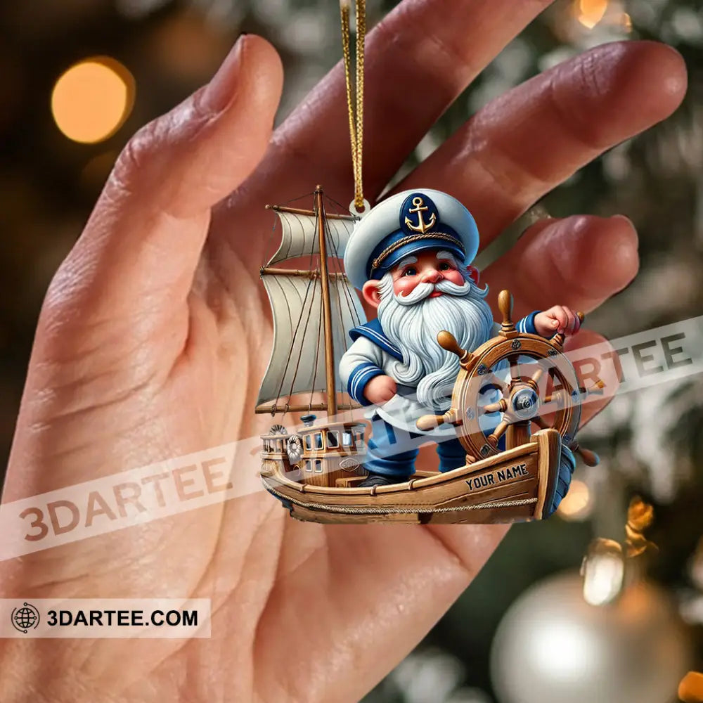 Sailor Santa Home Decor Christmas Ornament Personalized Ornament 3.54’’ / 1 Ornament Ornament