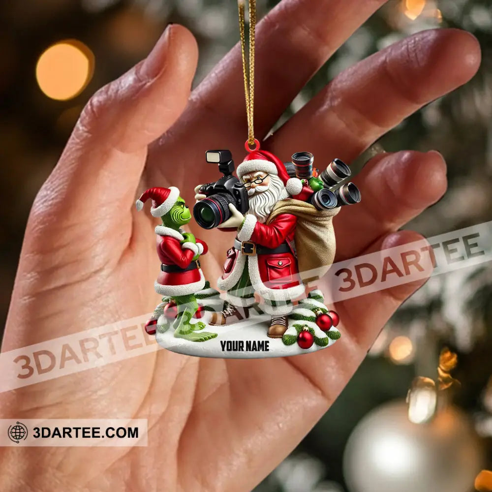 Santa And ELF Photographer Home Decor Christmas Ornament Personalized Ornament Ornament