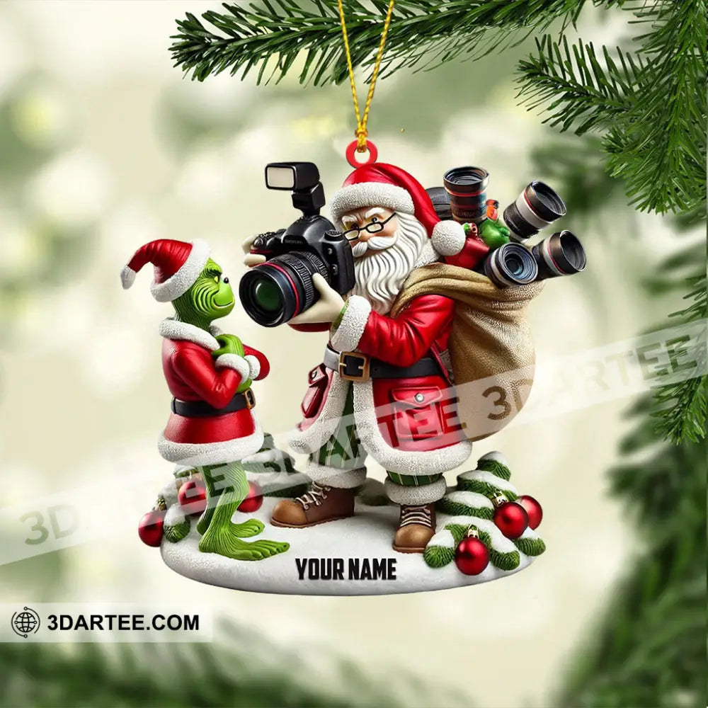 Santa And ELF Photographer Home Decor Christmas Ornament Personalized Ornament Ornament