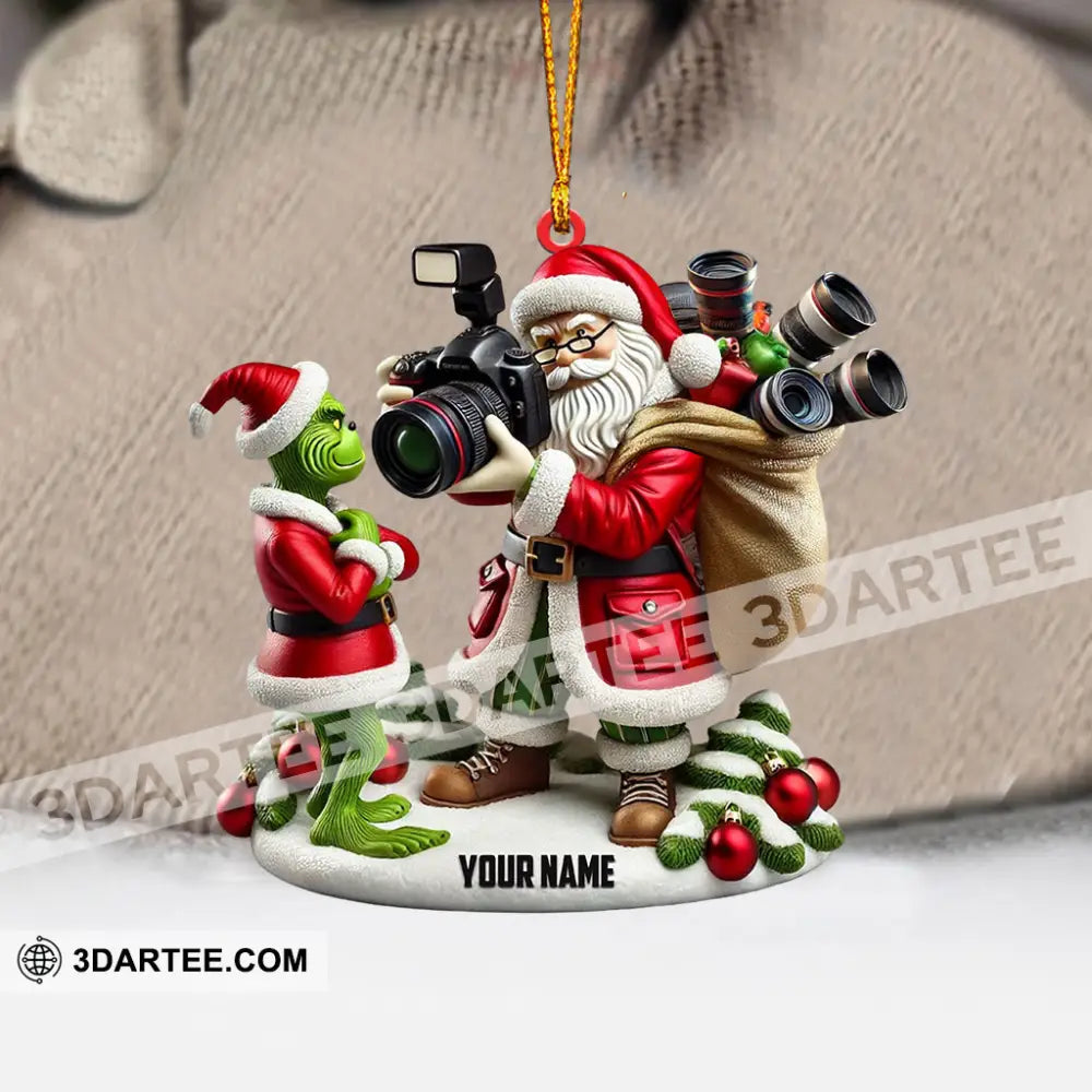 Santa And ELF Photographer Home Decor Christmas Ornament Personalized Ornament Ornament