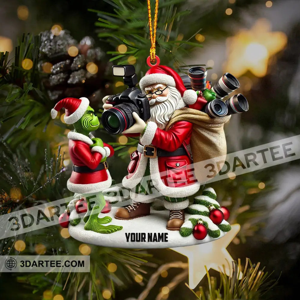 Santa And ELF Photographer Home Decor Christmas Ornament Personalized Ornament Ornament