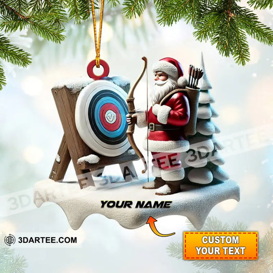 Santa Archery Home Decor Christmas Ornament Personalized Ornament 3.54’’ / 1 Ornament Ornament