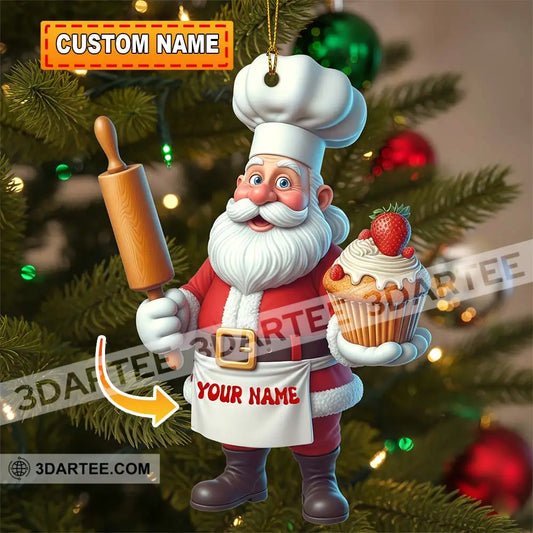 Santa Baker Home Decor Christmas Ornament Personalized Ornament 3.54’’ / 1 Ornament Ornament