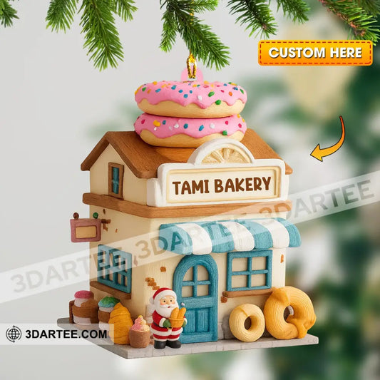 Santa Bakery Shop Home Decor Christmas Ornament Personalized Ornament 3.54’’ / 1 Ornament Ornament