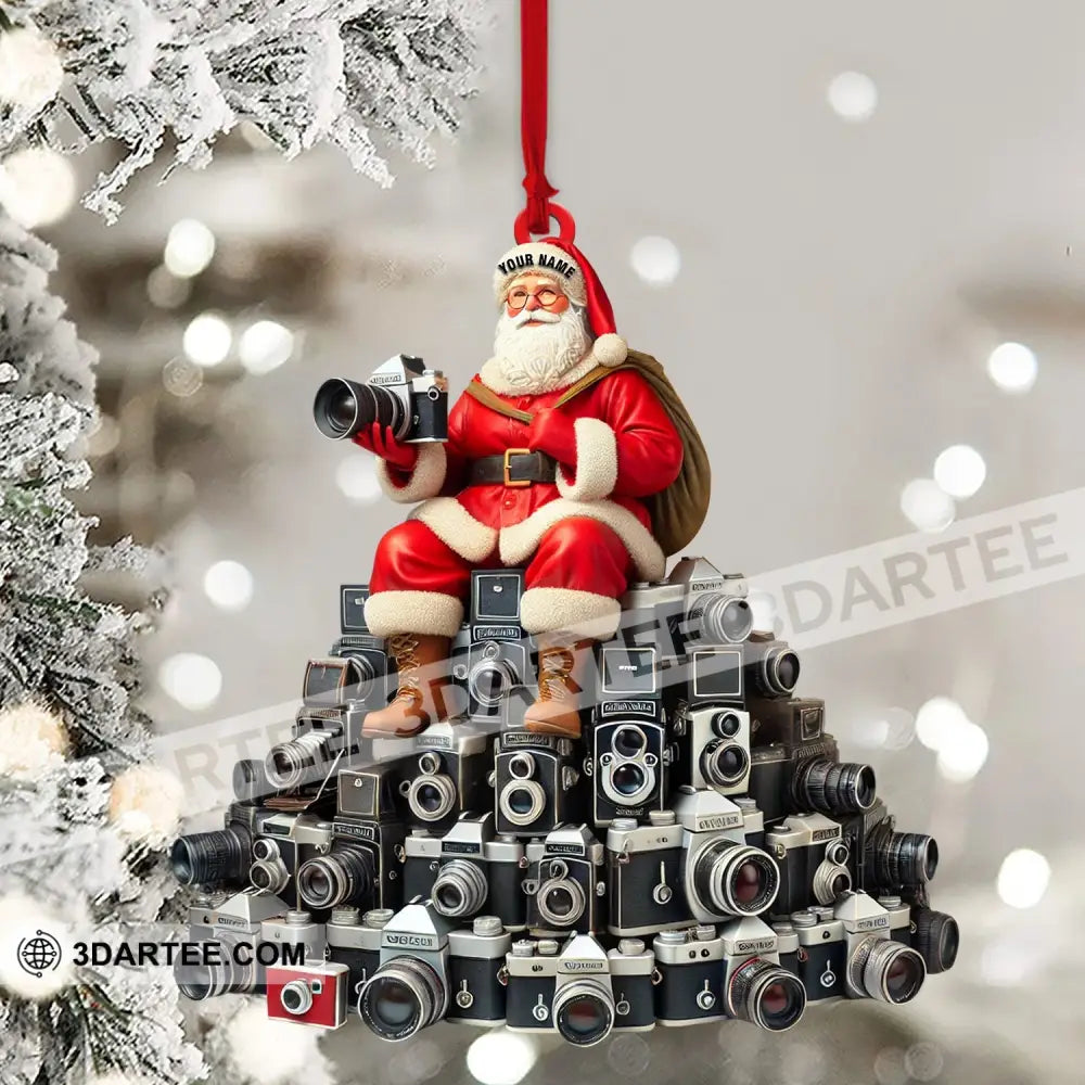 Santa Camera Lover Christmas Home Decor Christmas Ornament Personalized Ornament Ornament