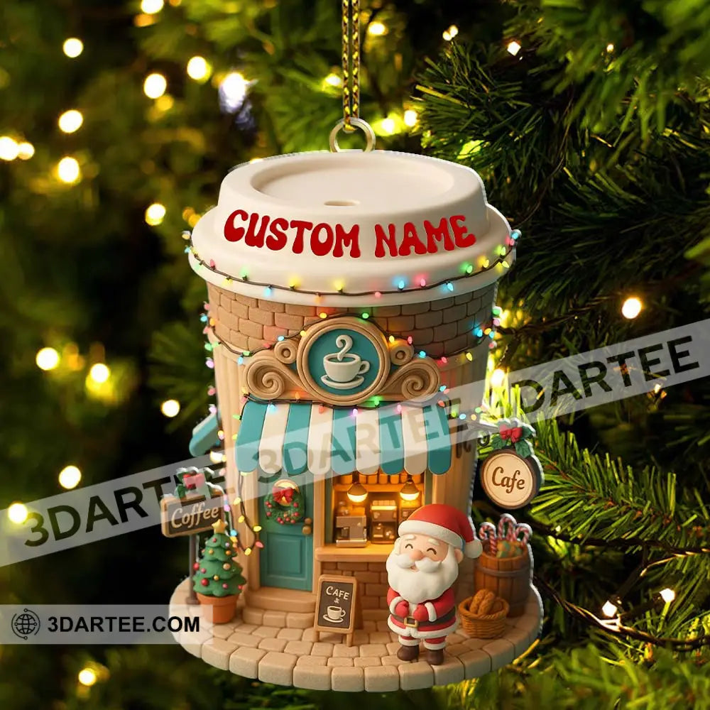 Santa Coffee Shop Home Decor Christmas Ornament Personalized Ornament Ornament