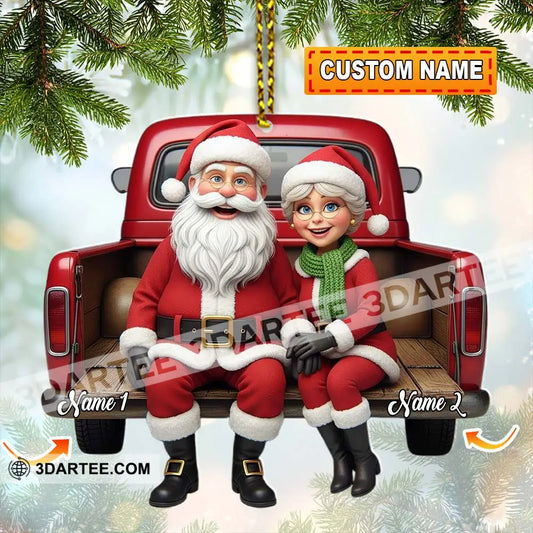 Santa Couple Home Decor Christmas Ornament Personalized Ornament 3.54’’ / 1 Ornament Ornament