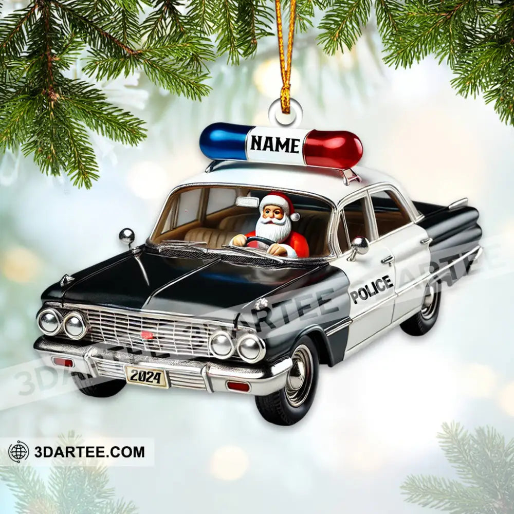 Santa Driver Police Car Christmas Ornament Personalized Ornament Ornament