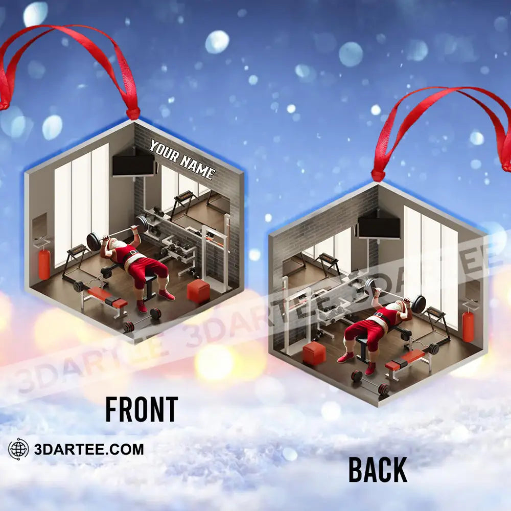 Santa Fitness Room Christmas Ornament Personalized Ornament Ornament