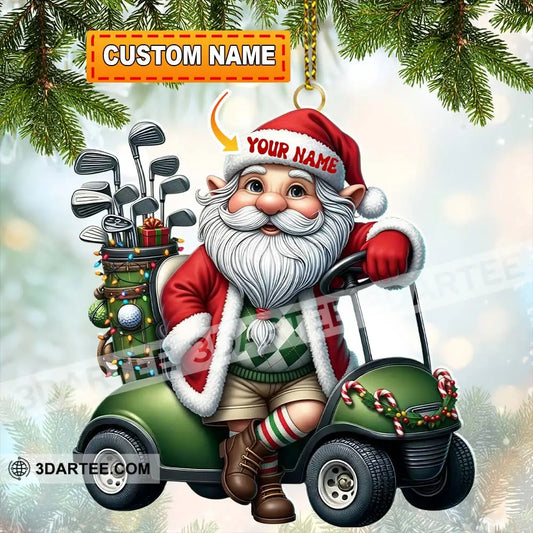Santa Golf Car Home Decor Christmas Ornament Personalized Ornament 3.54’’ / 1 Ornament Ornament