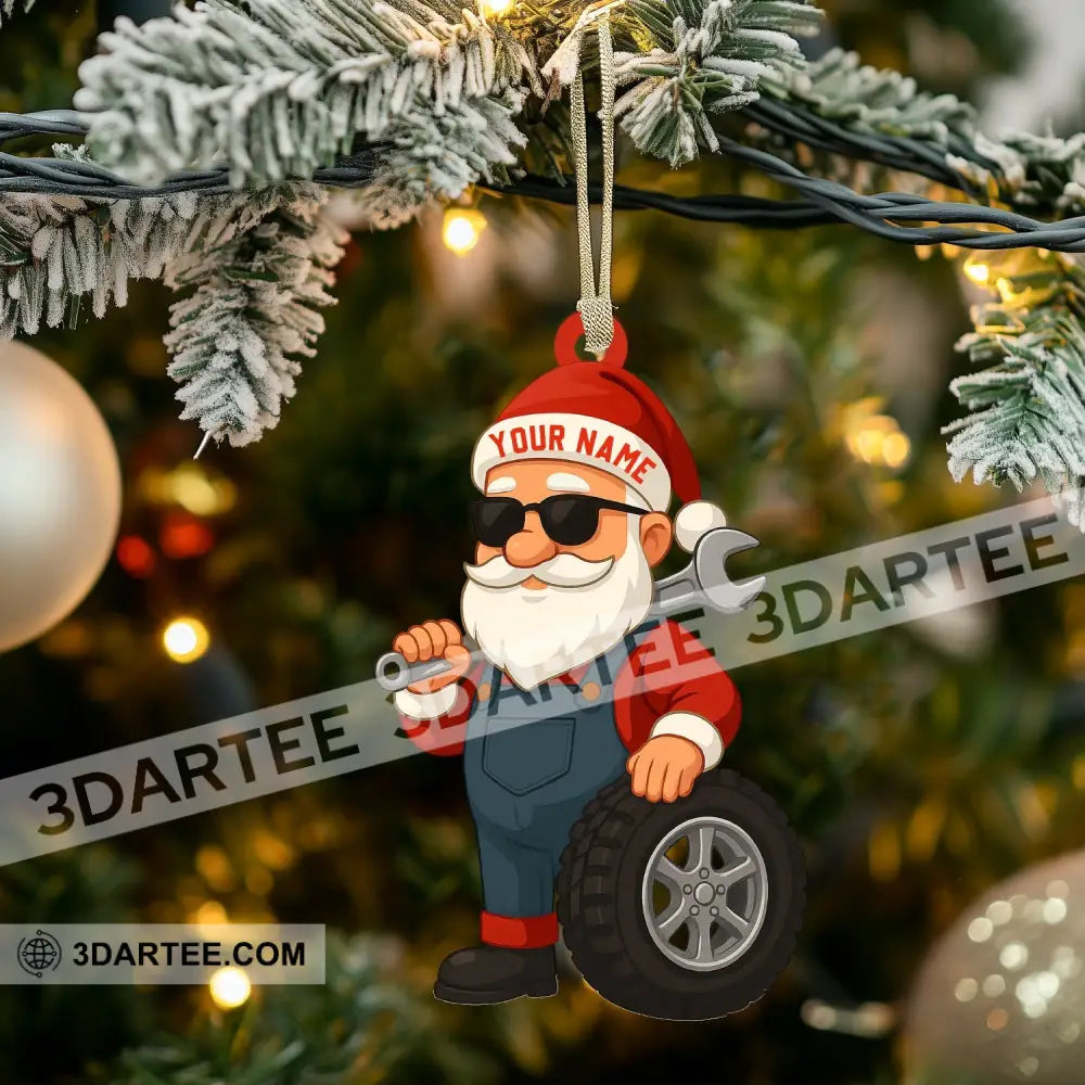 Santa Mechanic Christmas Home Decor Christmas Ornament Personalized Ornament Ornament