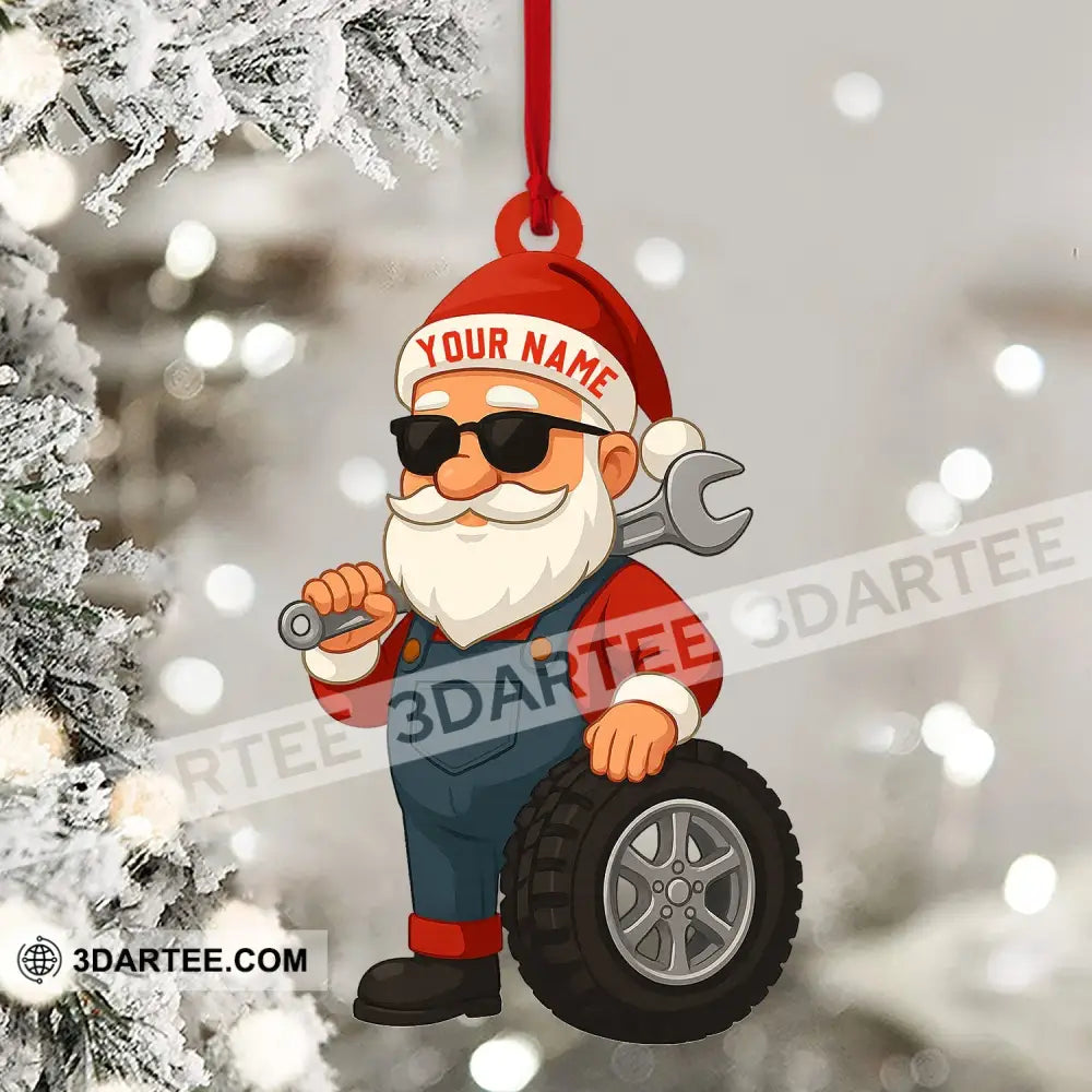 Santa Mechanic Christmas Home Decor Christmas Ornament Personalized Ornament Ornament