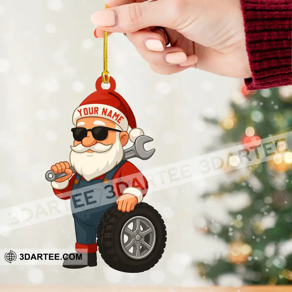 Santa Mechanic Christmas Home Decor Christmas Ornament Personalized Ornament Ornament