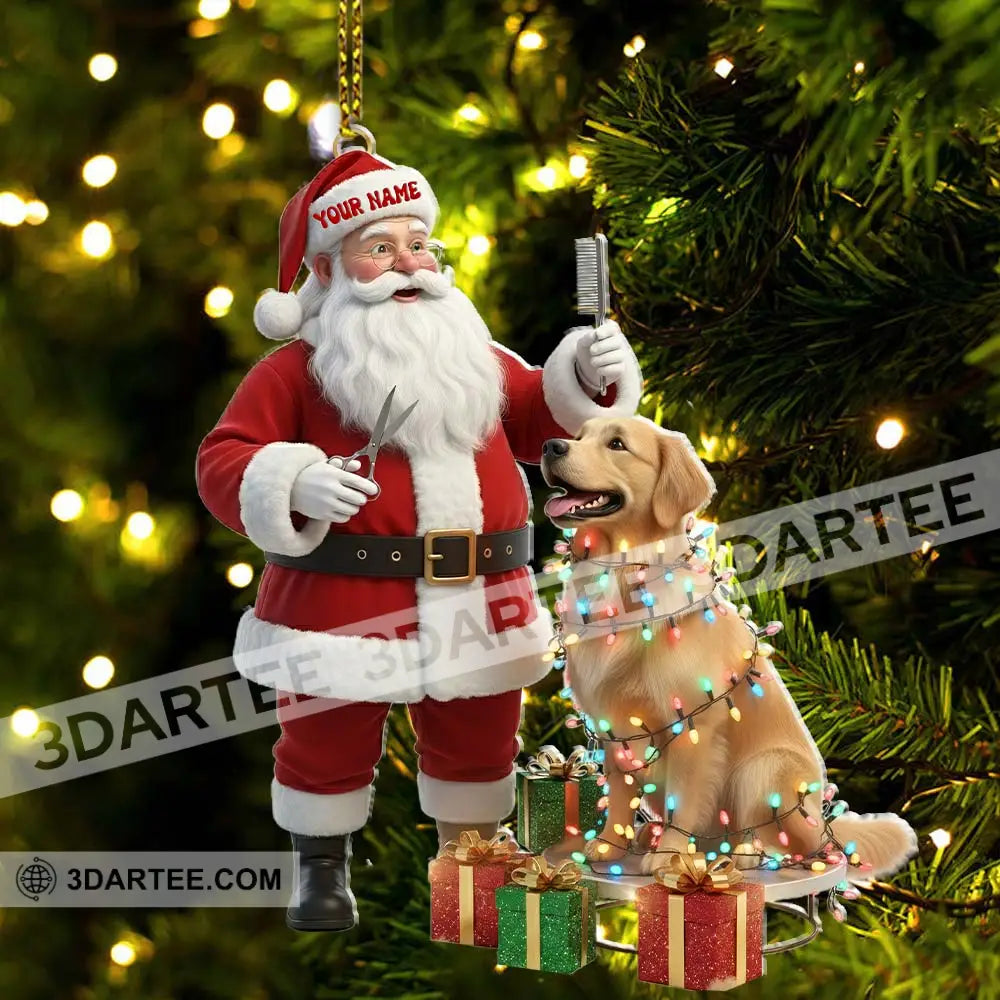 Santa Pet Grooming Home Decor Christmas Ornament Personalized Ornament Ornament