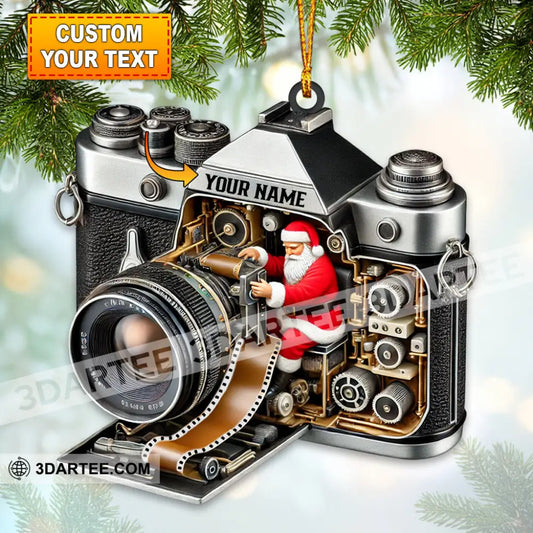 Santa Photographer Home Decor Christmas Ornament Personalized Ornament 3.54’’ / 1 Ornament Ornament
