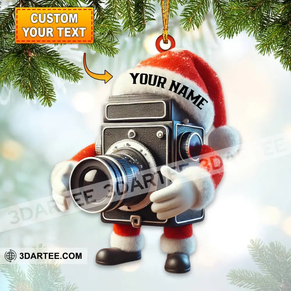 Santa Photographer Lover Christmas Home Decor Christmas Ornament Personalized Ornament 3.54’’ / 1 Ornament Ornament