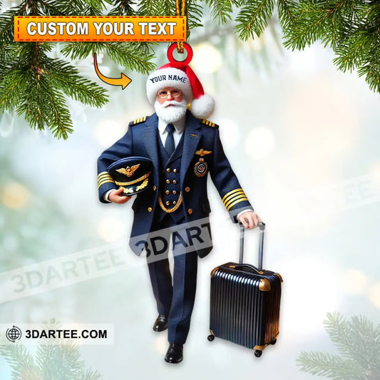 Santa Pilot Home Decor Christmas Ornament Personalized Ornament 3.54’’ / 1 Ornament Ornament