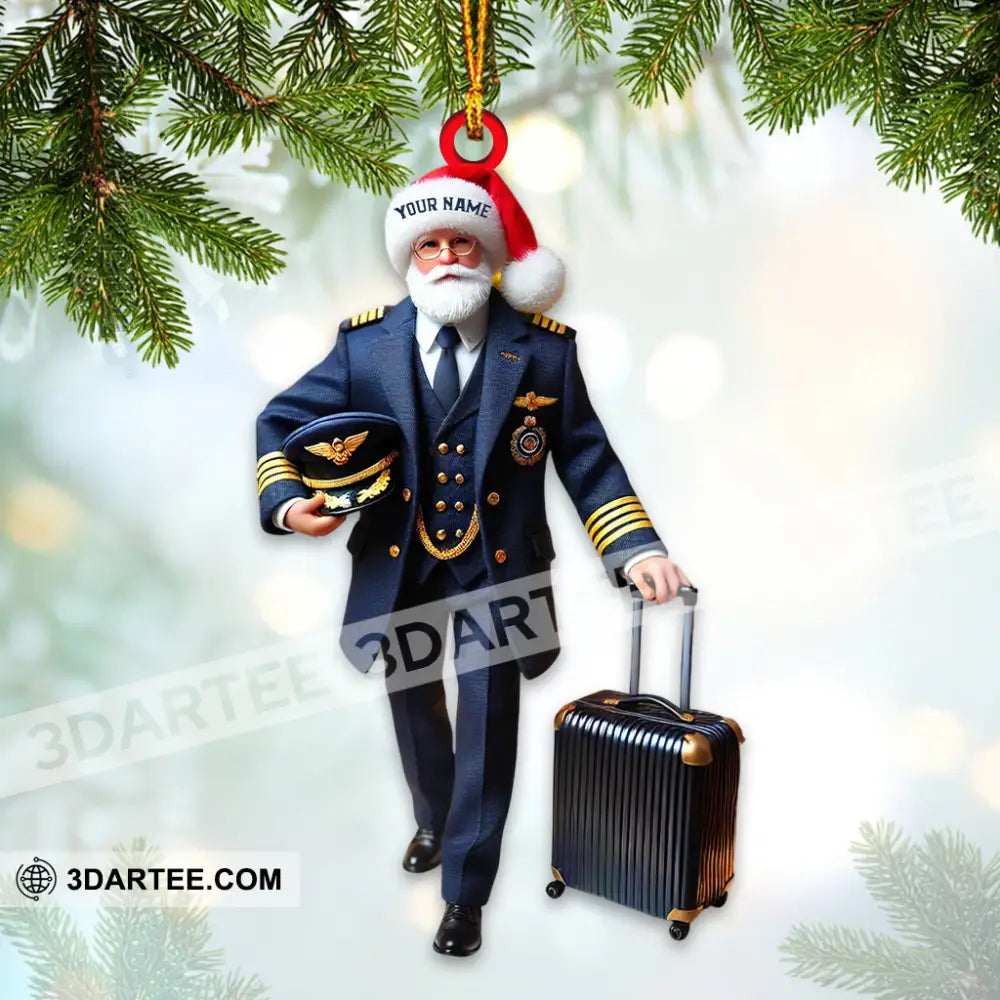 Santa Pilot Home Decor Christmas Ornament Personalized Ornament Ornament