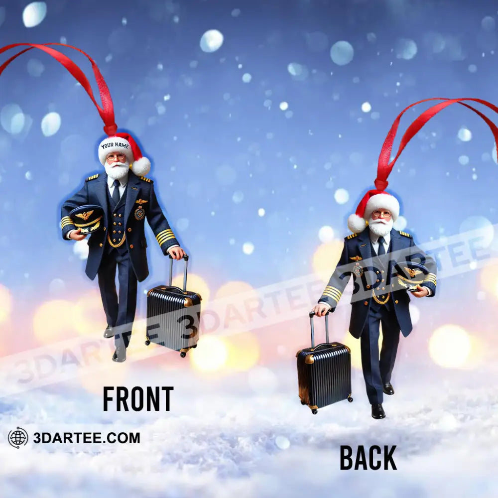Santa Pilot Home Decor Christmas Ornament Personalized Ornament Ornament