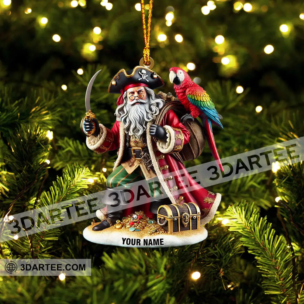 Santa Pirates Home Decor Christmas Ornament Personalized Ornament Ornament