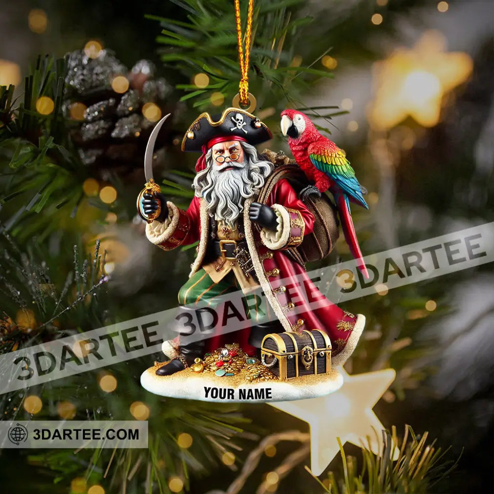Santa Pirates Home Decor Christmas Ornament Personalized Ornament Ornament