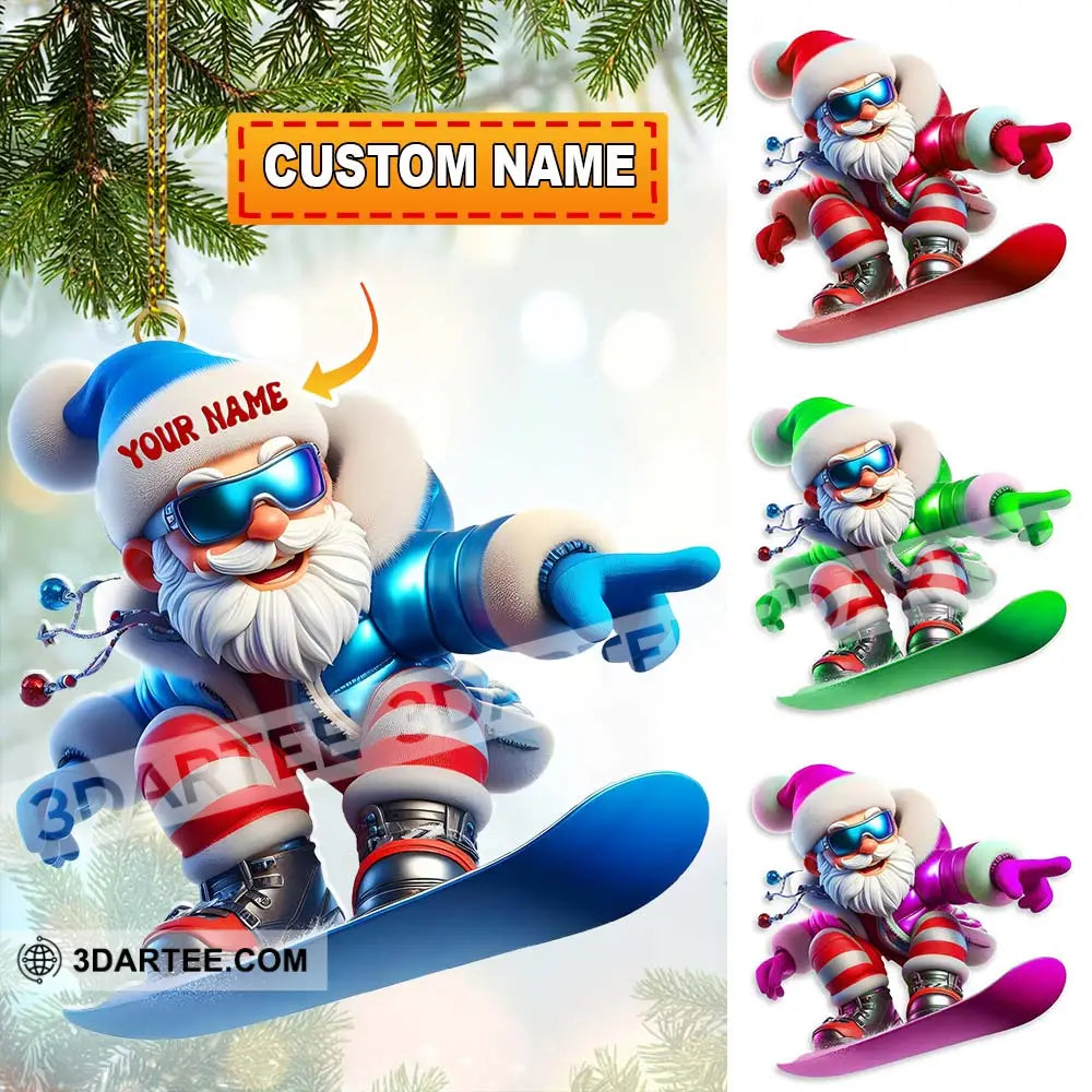 Santa Skiing Home Decor Christmas Ornament Personalized Ornament 3.54’’ / 1 Ornament Ornament