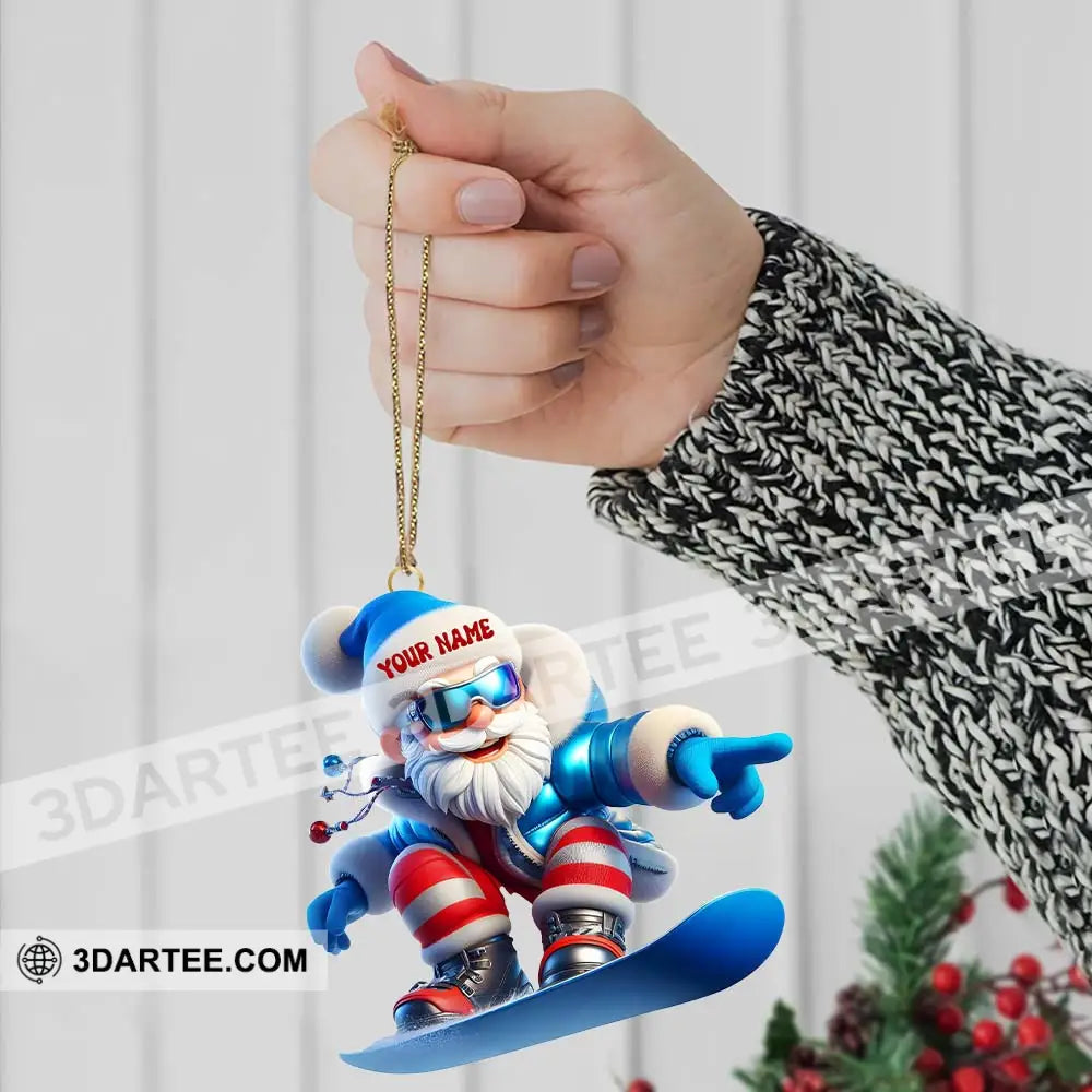 Santa Skiing Home Decor Christmas Ornament Personalized Ornament Ornament