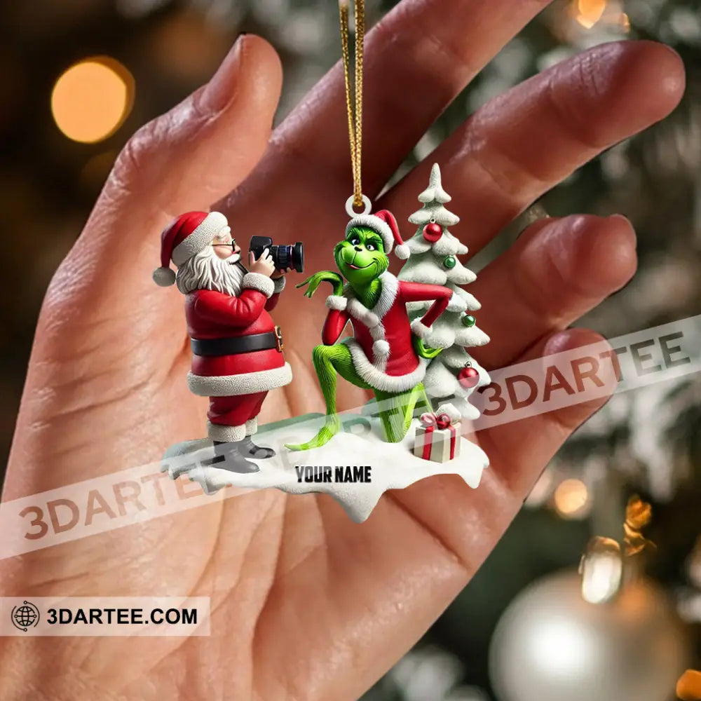 Santa Take Photo Home Decor Christmas Ornament Personalized Ornament Ornament