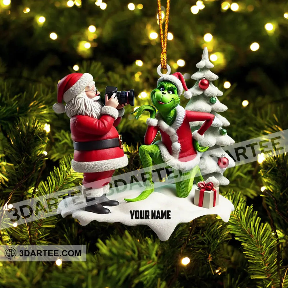 Santa Take Photo Home Decor Christmas Ornament Personalized Ornament Ornament