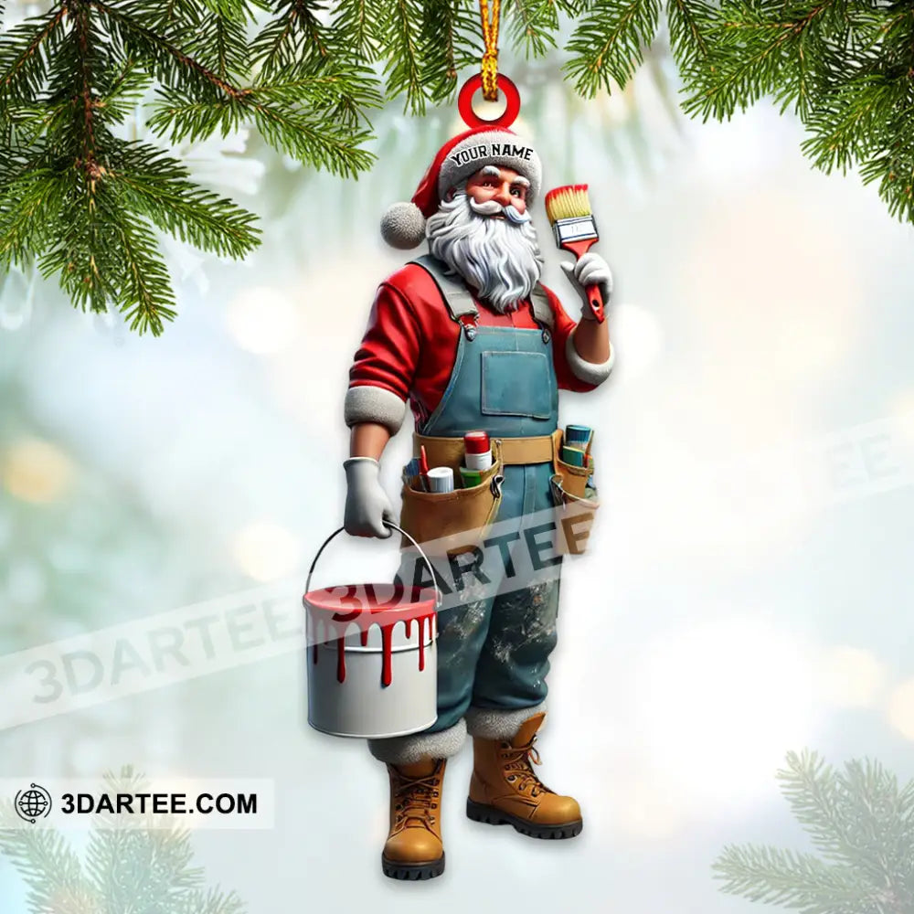 Santa The Painter Home Decor Christmas Ornament Personalized Ornament Ornament
