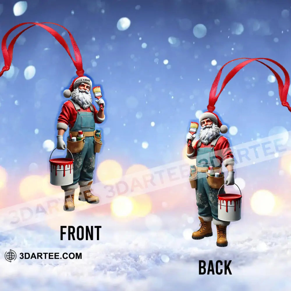Santa The Painter Home Decor Christmas Ornament Personalized Ornament Ornament