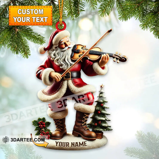 Santa Violin Christmas Ornament Personalized Ornament 3.54’’ / 1 Ornament Ornament