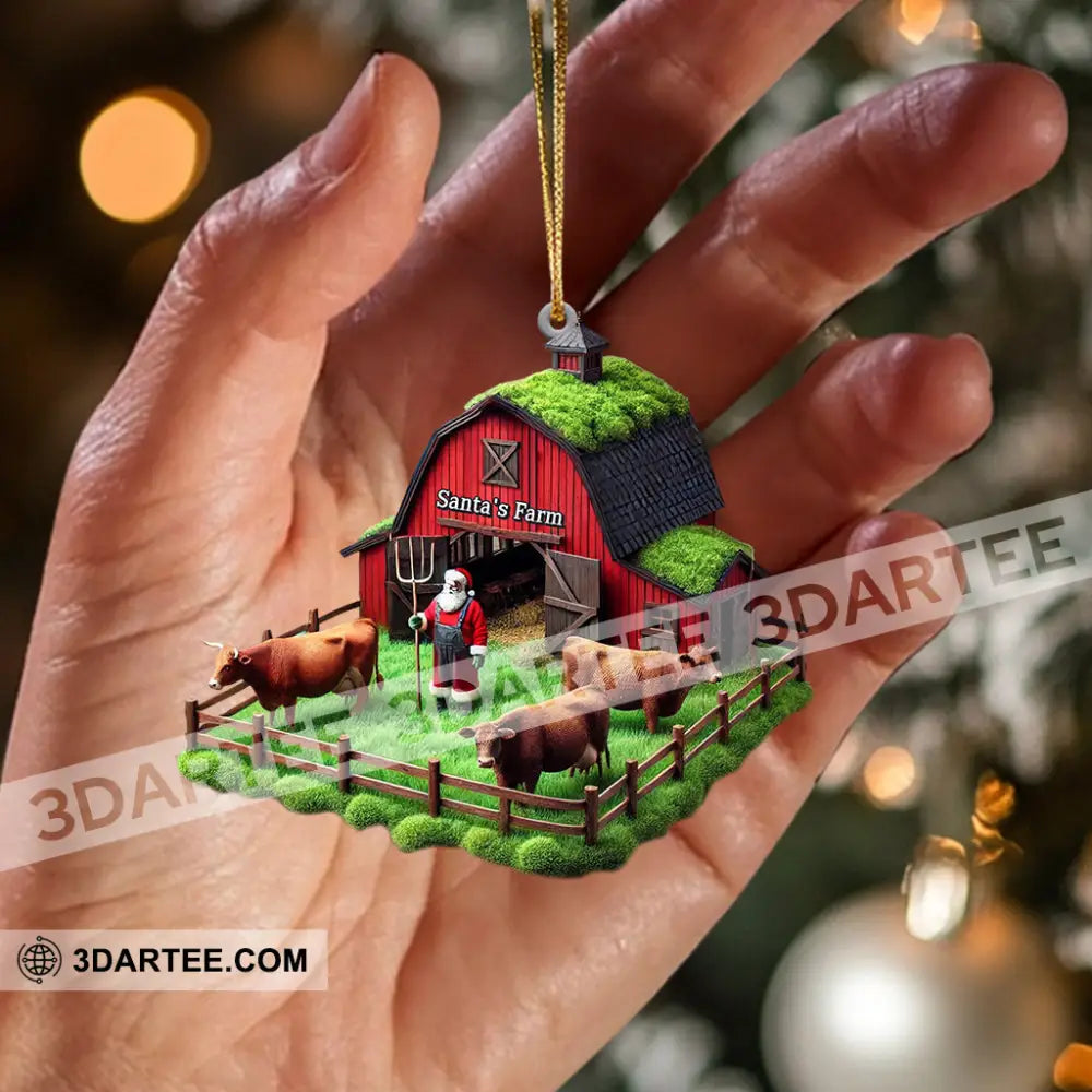 Santa’s Farm Christmas Ornament Personalized Ornament Ornament