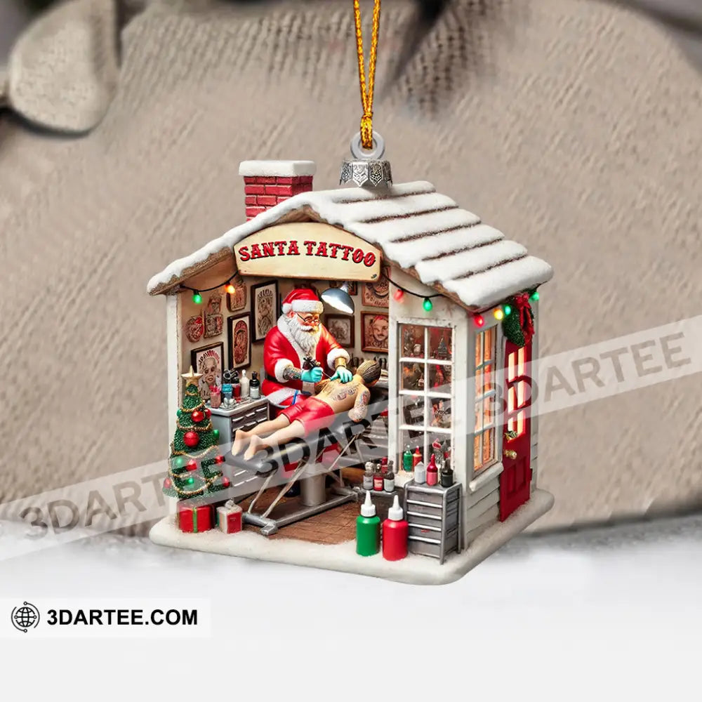 Santa’s Tattoo Christmas Ornament Personalized Ornament Ornament