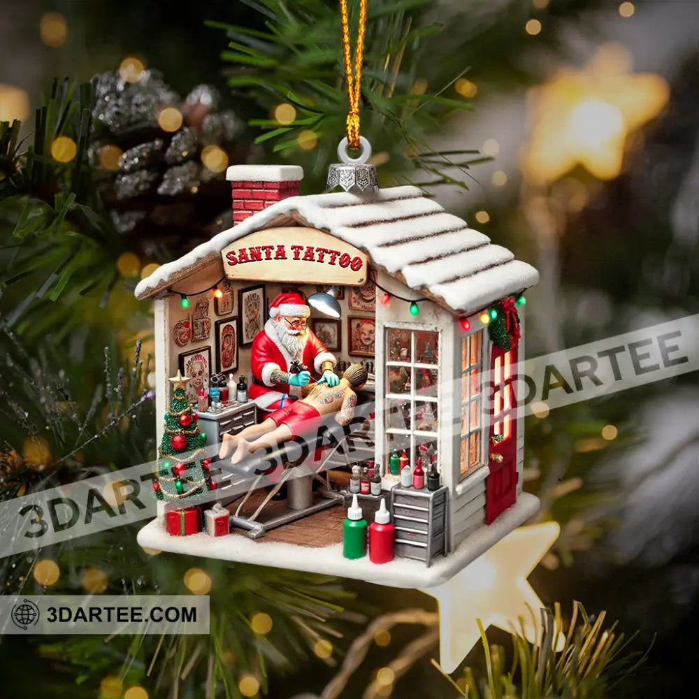 Santa’s Tattoo Christmas Ornament Personalized Ornament Ornament