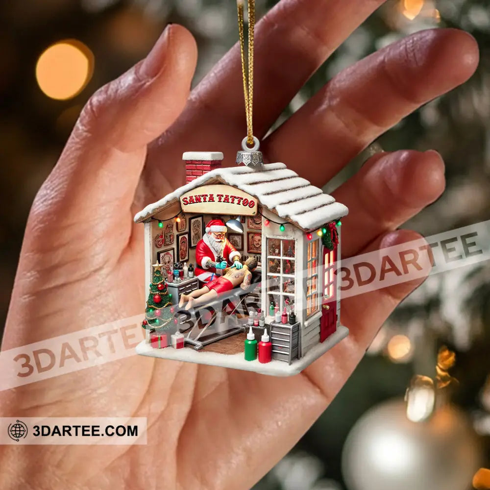 Santa’s Tattoo Christmas Ornament Personalized Ornament Ornament