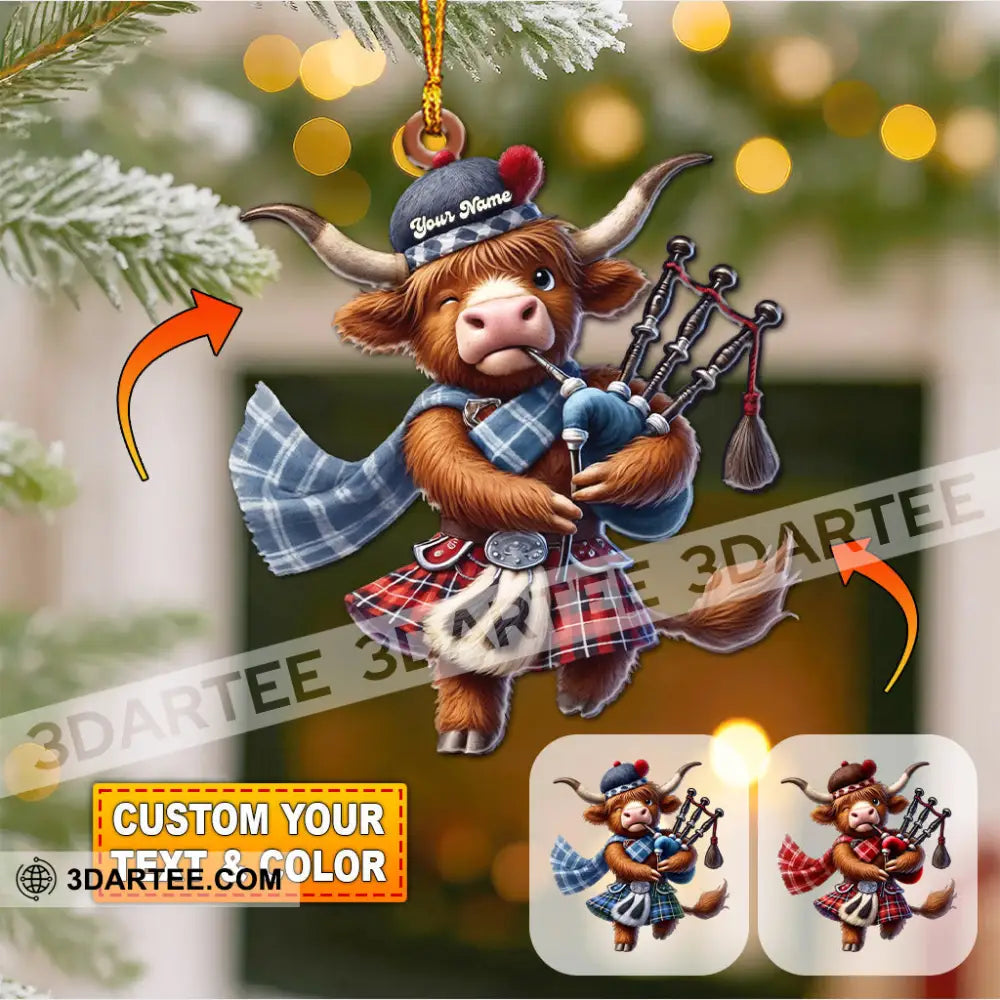 Scottish Cows Christmas Home Decor Christmas Ornament Personalized Ornament 3.54’’ / 1 Ornament Ornament