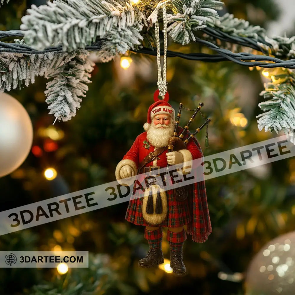 Scottish Santa Home Decor Christmas Ornament Personalized Ornament Ornament